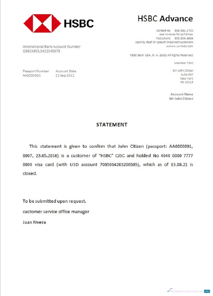 Download USA HSBC closure reference Photoshop template